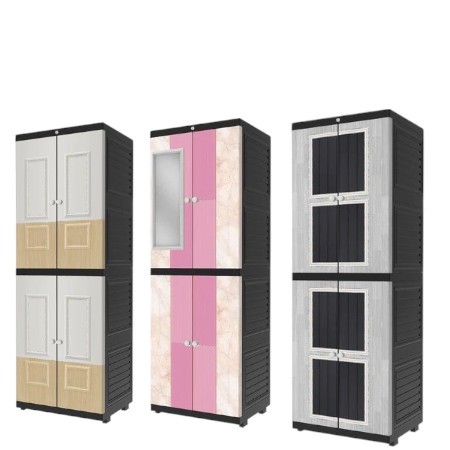 Lemari Plastik Naiba Susun 4 Pintu Panjang Premium