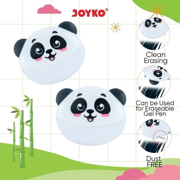 

( 1 BIJI ) Penghapus Eraser Joyko ER-150 Panda untuk PENSIL dan ERASABLE GEL PEN