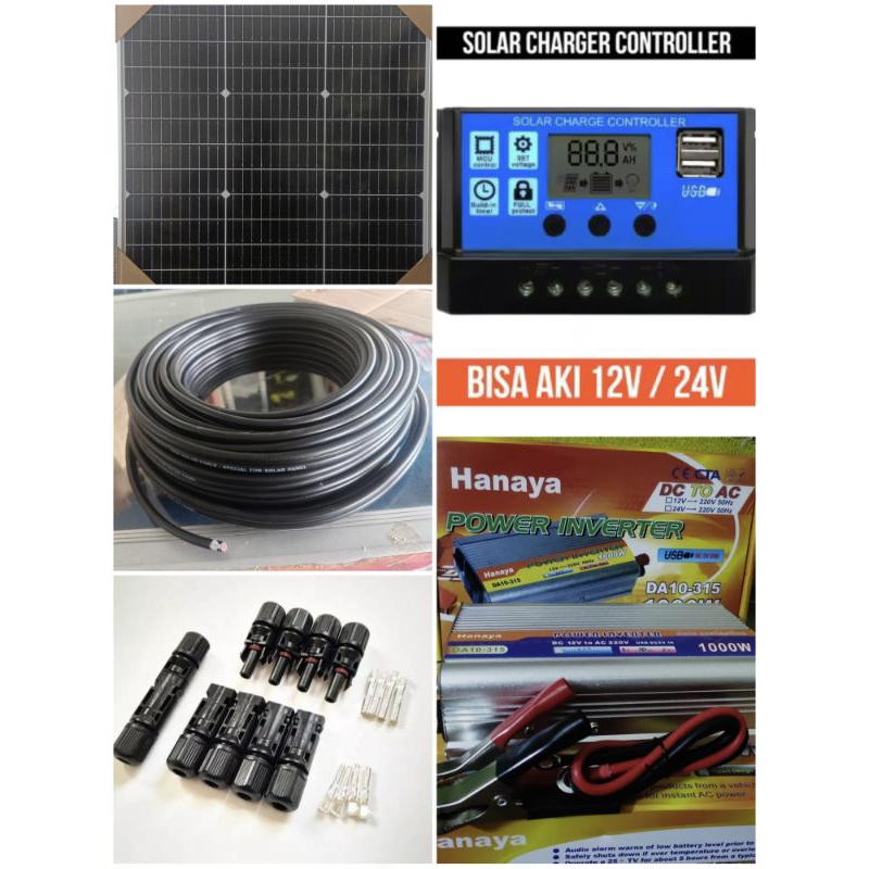 Panel Surya Satu Set 50 Wp Satu Set Inventer 1000 Watt