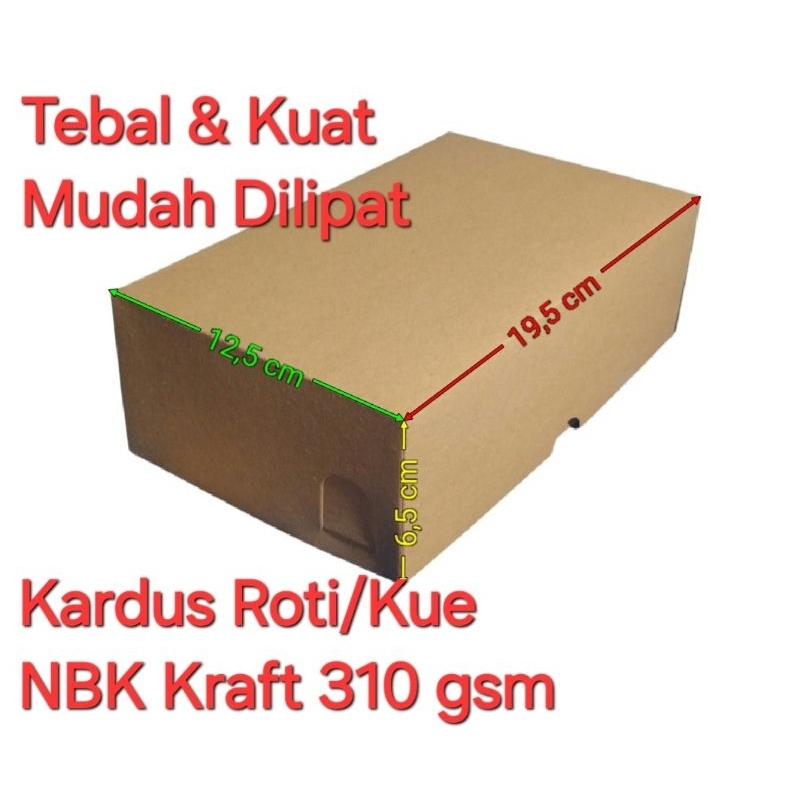 

(310 GSM) Kotak Dus Kue NBK Kraft Non Laminasi / Box Snack Roti Brownies Bolen Lemper Lapis
