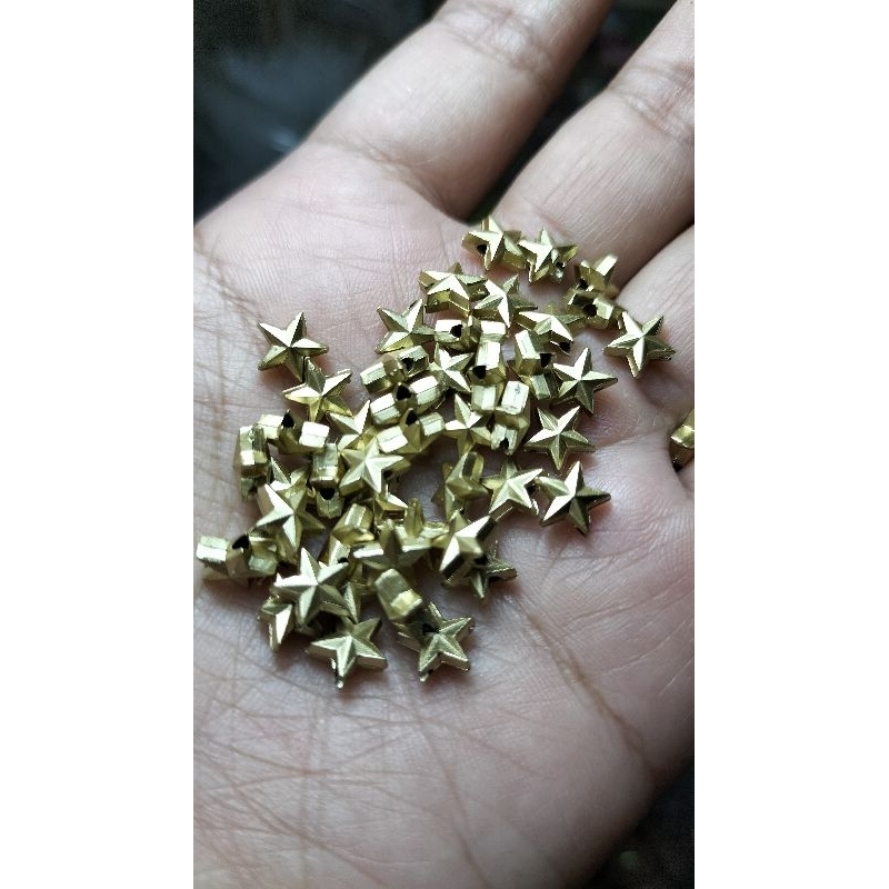 Bahan aksesoris Beads Manik ringan Bintang Gold Akrilik 8 mm