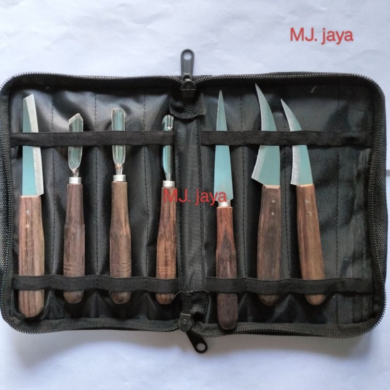 pisau garnish isi 7 lengkap dengan dompet/ pisau carving/ pisau ukir buah