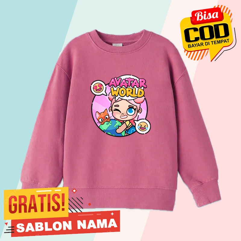 JAKET HOODIE SWEATER ANAK MOTIF AVATAR WORLD PAZU