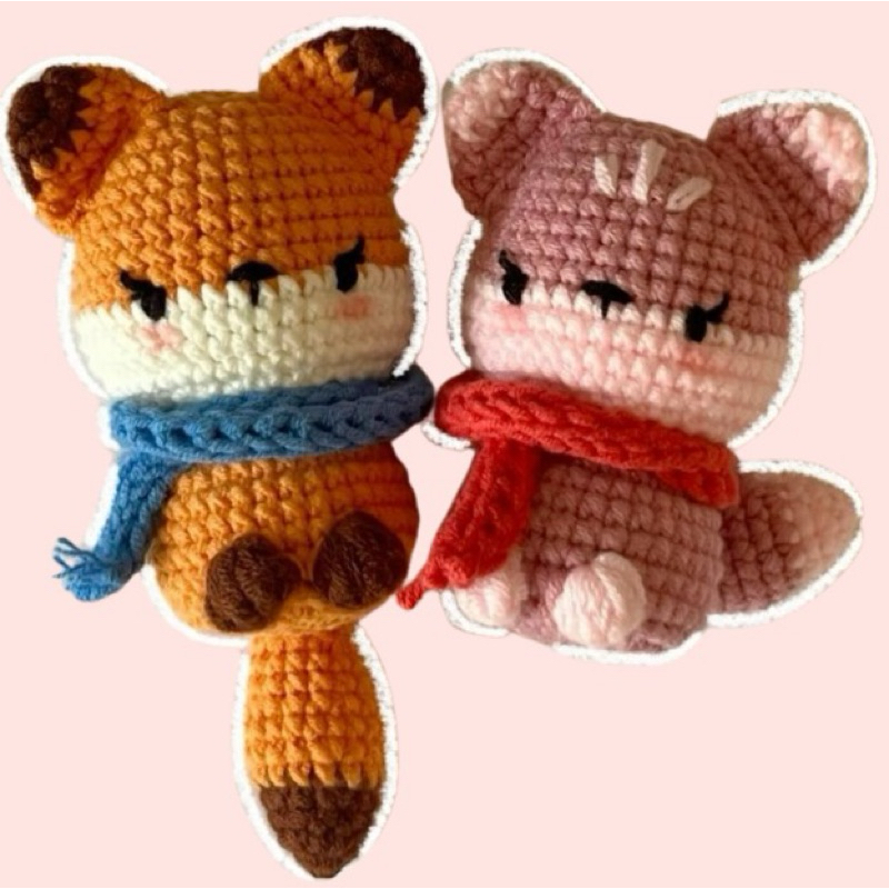 fox crochet keychain | gantungan kunci rajut rubah