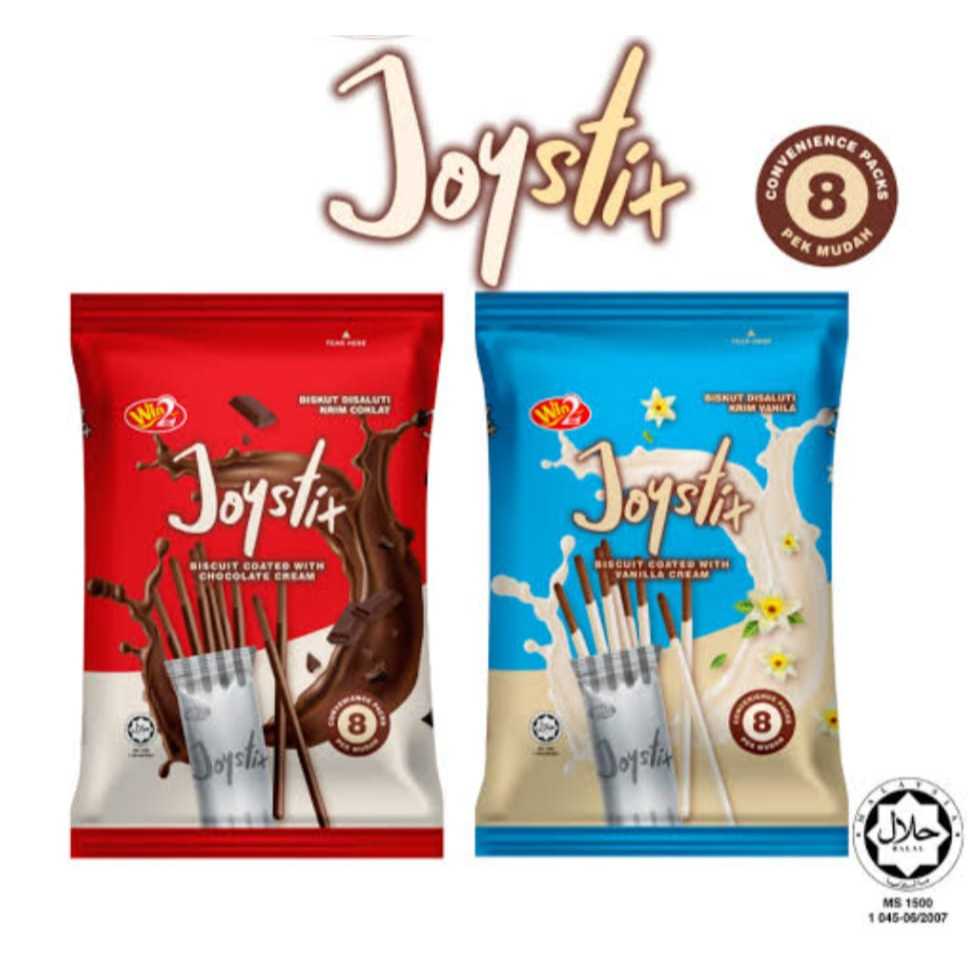 

WIN2 JOYSTIX Biscuit Coated With Cream 160g Biskuit Salut Krim Vanila Cokelat