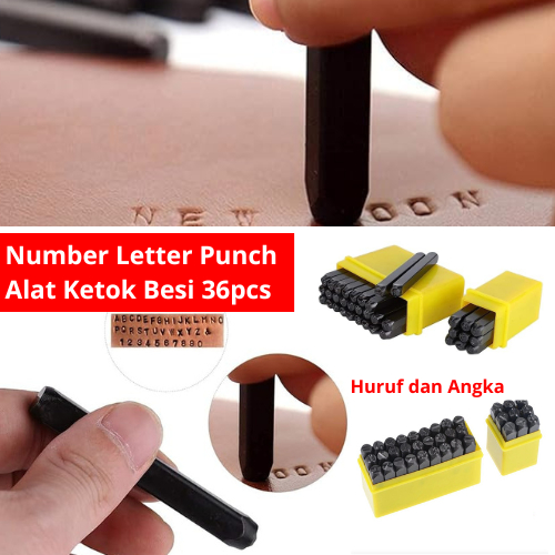 Stempel Besi Huruf Angka Number Letter Punch Set 36pcs Angka Dan Huruf Ketok Besi