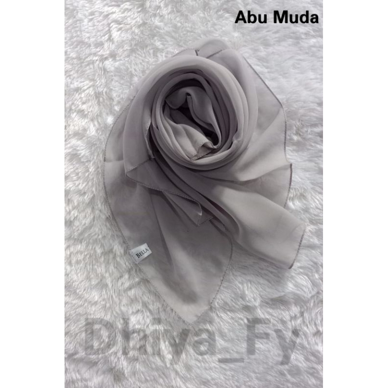 DHIYA Hijab Bella Square / Kerudung Segiempat Polos ABU MUDA