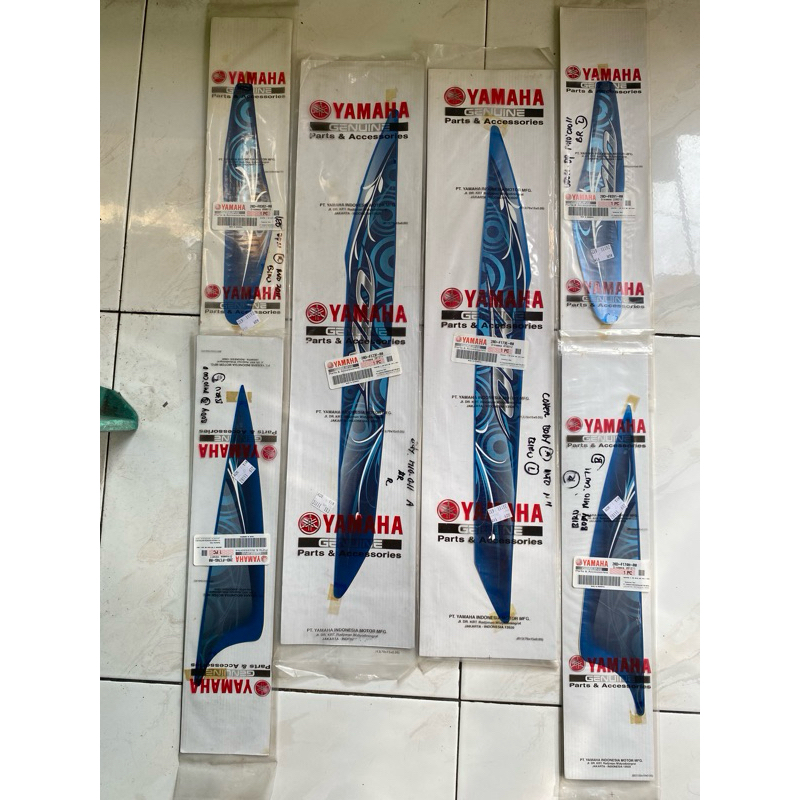 stiker striping mio smile biru original