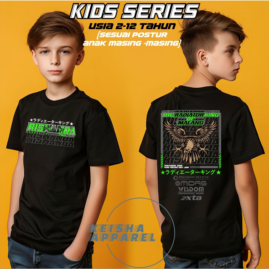 Kaos Anak RISWANDA Mahardika The Radiator King Of Malang Kaos Anak Sound Horeg Malang