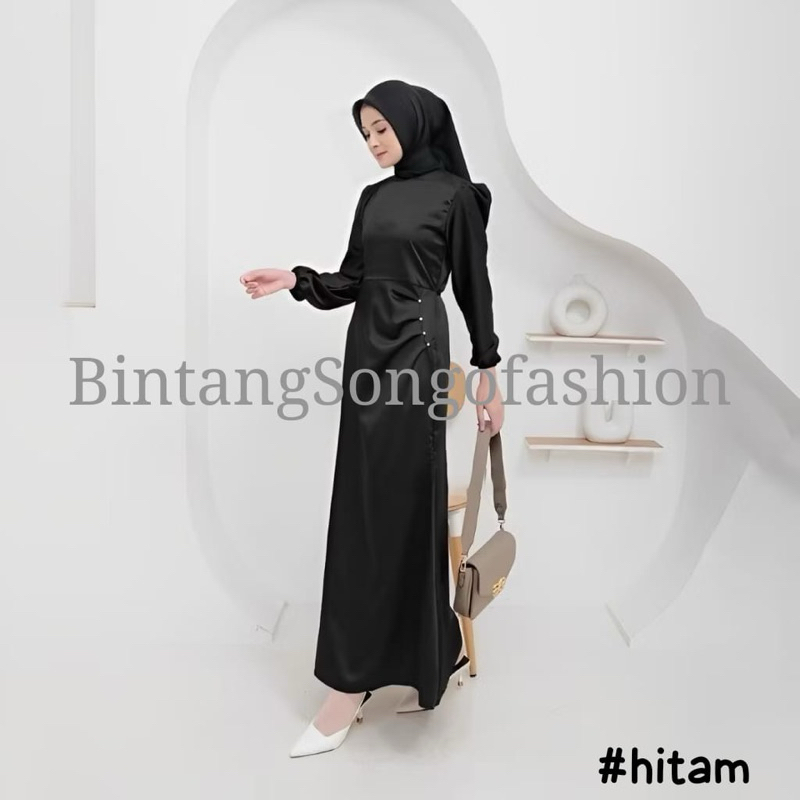 TERBARU ELORA DRESS BAJU KONDANGAN WANITA AMARA DRESS - DRESS KEKINIAN FIT BODY  DUYUNG SATIN SILK P