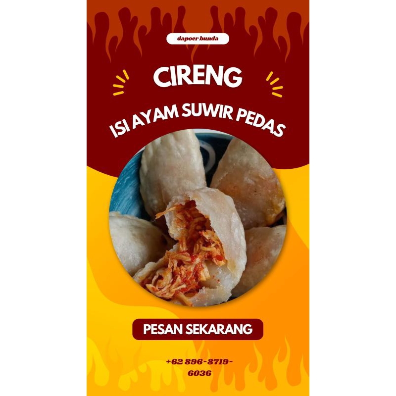 

cireng isi ayam suwir pedas & original