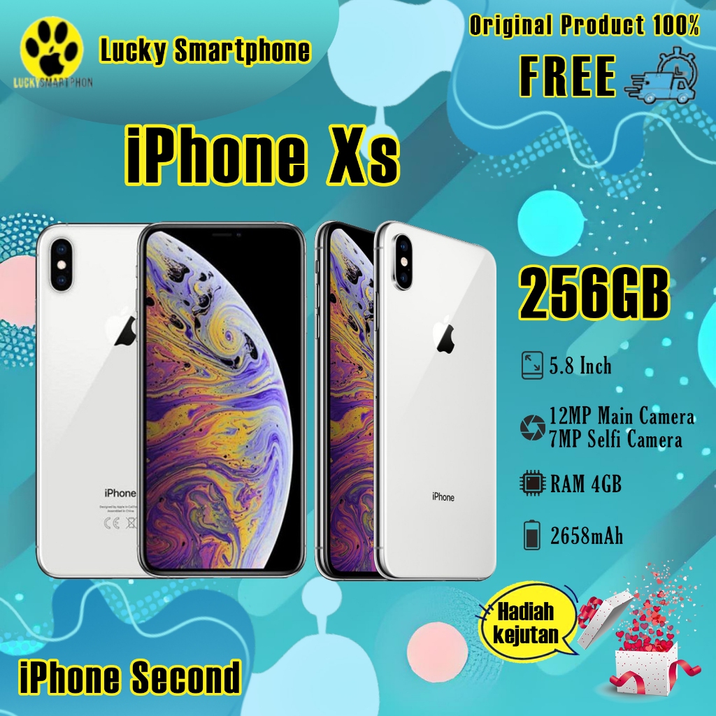 iPhone Xs 256GB Second Bekas Original100% Fullset Silent All Sim Mulus Normal Hp 3utools All Green