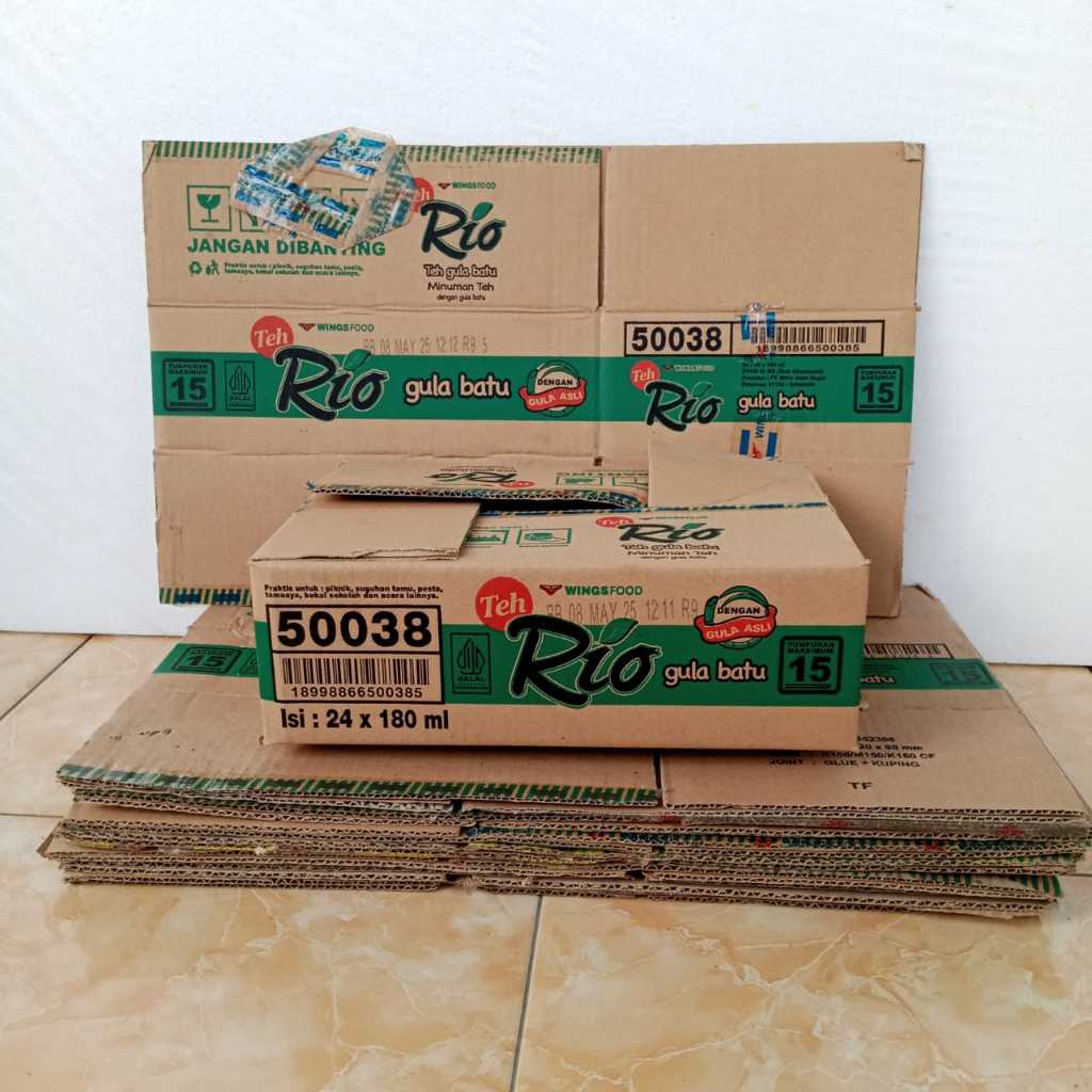 

kardus bekas ale ale karton dus dos bekas minuman teh rio, ale ale, kopi kap kardus peking