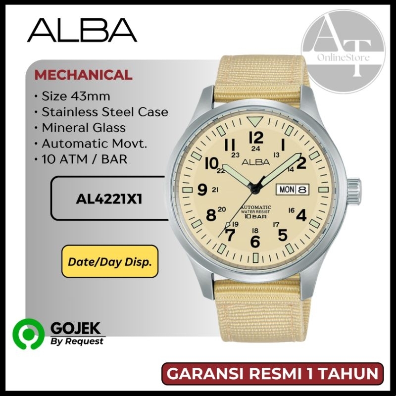 Jam Tangan Pria Automatic ALBA AL4221X1 ORIGINAL Garansi Resmi