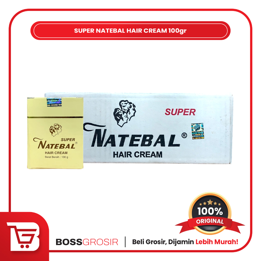BOSSGROSIR Super Natebal Hair Cream 100gr Minyak Rambut Penghitam Rambut 1Dus isi 12pcs