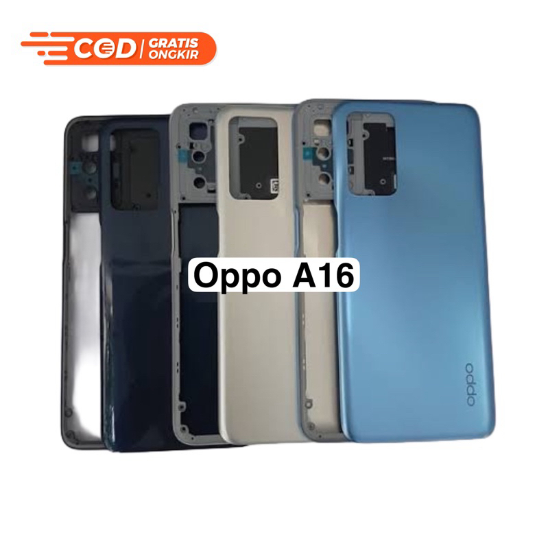 Backdoor Back Case Tutup Belakang Hp Beckdoor + Bazel + Kaca Kamera For Oppo A16