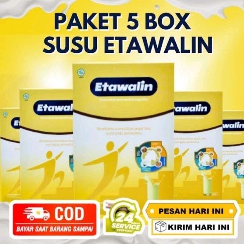 

Paket 5 Box Etawalin - Susu Kambing Etawa Mengatasi Asam Urat, Rematik dan Nyeri Sendi