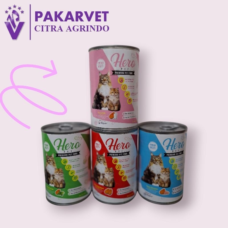 HERO KALENG Premium Pet Food 400 Gr ( makanan basah kucing)