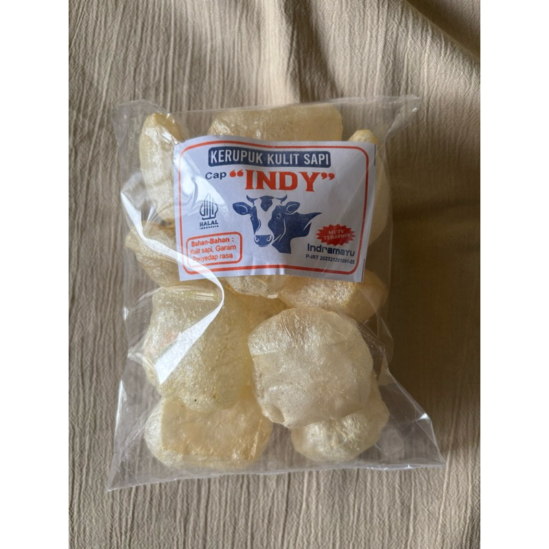 

Kerupuk Kulit Sapi cap 'Indy' indramayu