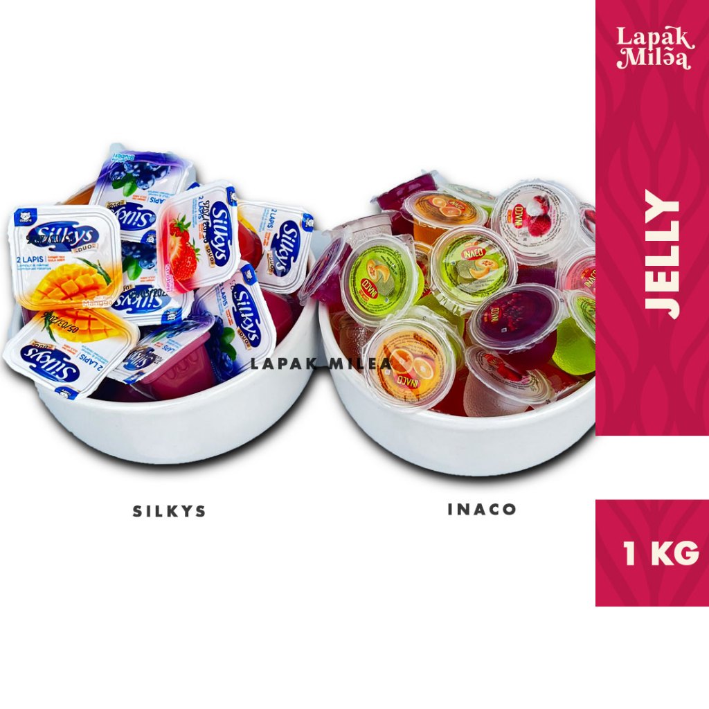 

[ JATIM ] [ 1 KG ] Jelly Silkys Duo Pudding Inaco Natadecoco Rasa Mix Fruit Kemasan 1 Kiloan