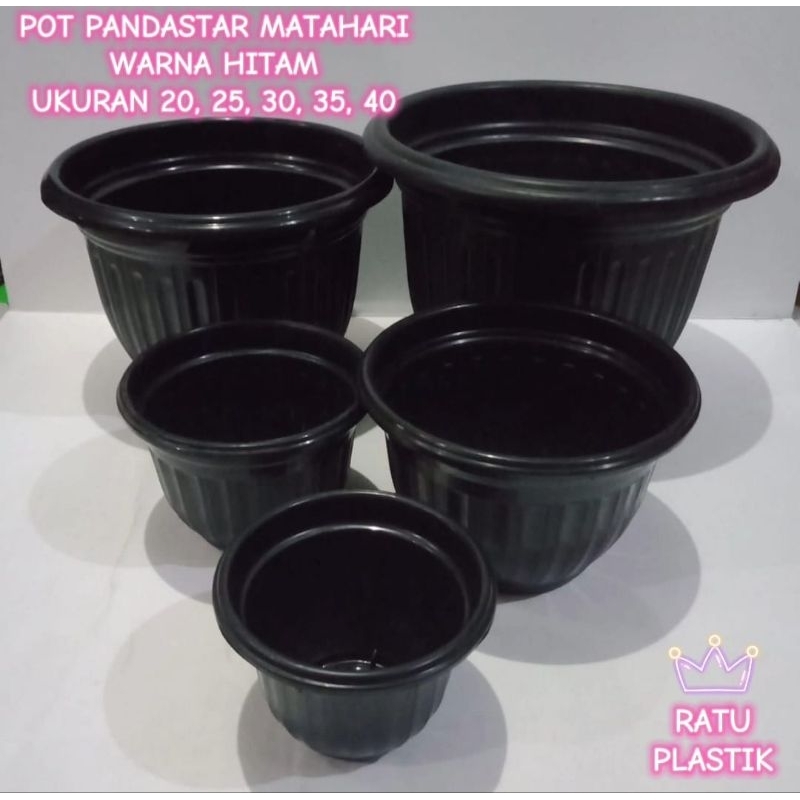 POT BUNGA MURAH HITAM PLASTIK POT TANAMAN POT PLASTIK MATAHARI HITAM MEREK PANDA STAR POT PLASTIK HI