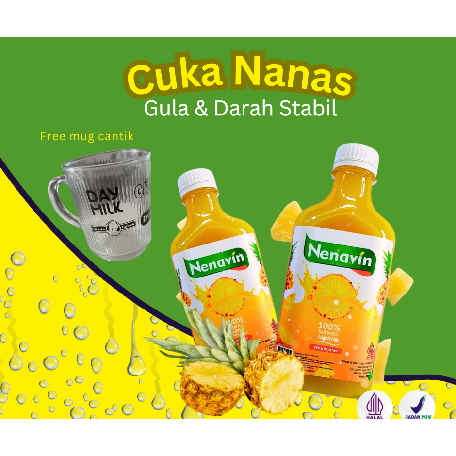 

NENAVIN Cuka Nanas 300ml Obat Herbal Alami Diabetes Gula Darah Kolesterol Turunkan Berat Badan