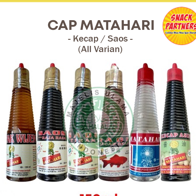 

CAP BUNGA MATAHARI 135 ML - Saos Raja Rasa, Minyak Wijen, Kecap Ikan, Saos Tiram Udang, Kecap Inggris, Tiram Udang, Kecap Asin, Cuka Garlic Oil Bawang Putih - Banjarmasin