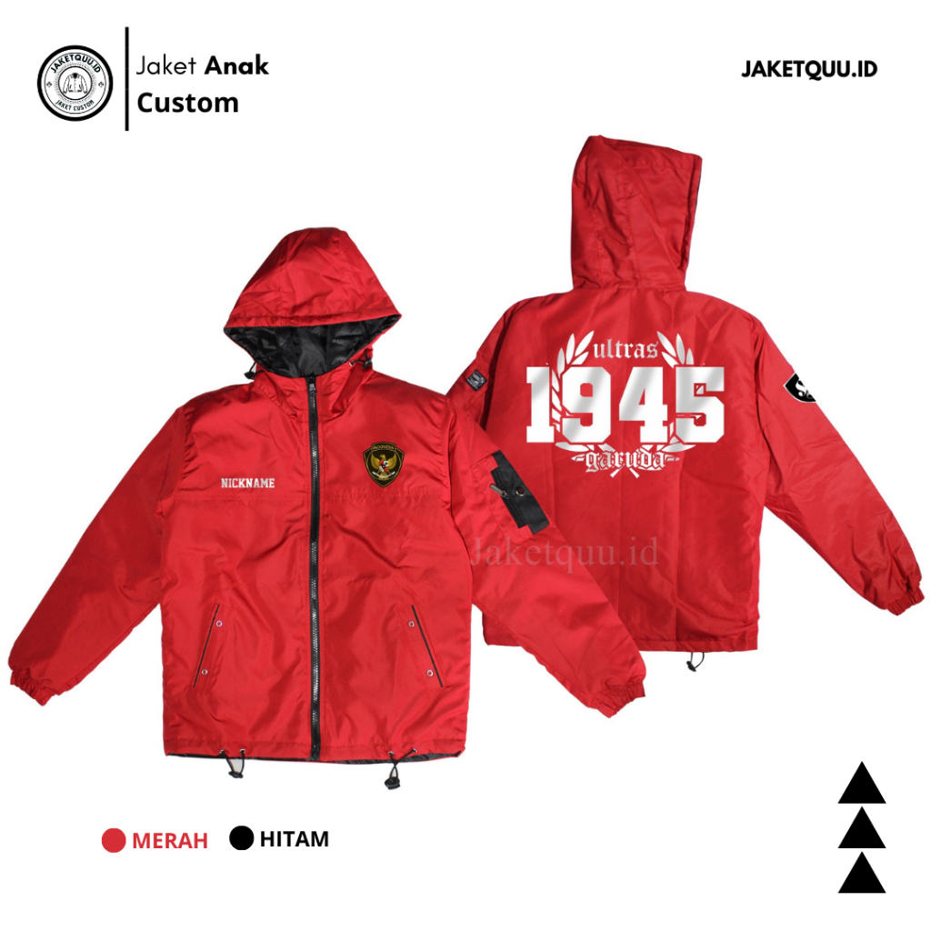 Jaket Anak Parasut Bola Custom Desain Bebas/ Jaket Anak Gaming / Jaket Anak Main