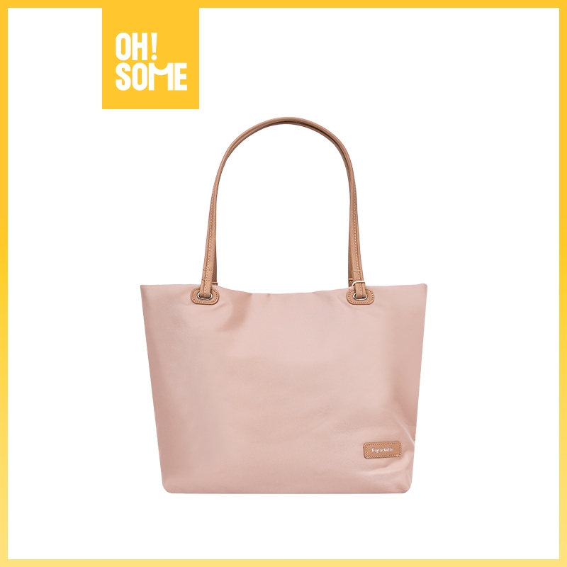 OHSOME - Egradable Simple Tote Bag Apricot/Black Color Tas Bahu Warna Apricot/Hitam
