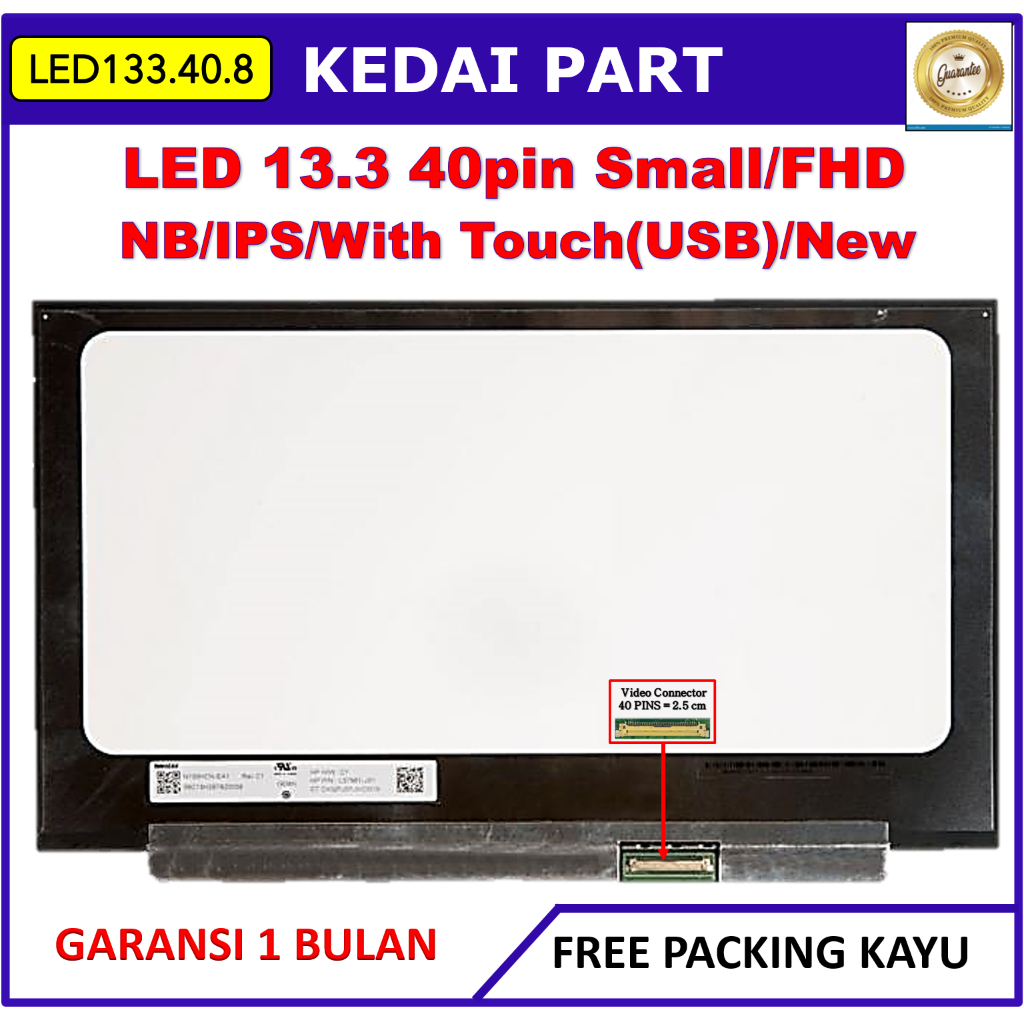 LED LCD HP Elitebook 735 G6 830 G6 13.3 13 Inch 40 Pin 40pin Slim Full HD FHD IPS Touch Touchscreen 