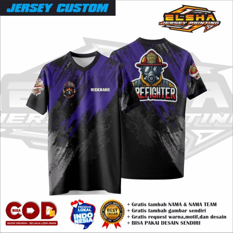 Jersey damkar/Jersey pemadam kebakaran/Jersey damkar custom/Jersey damkar bebas request desain/Jerse