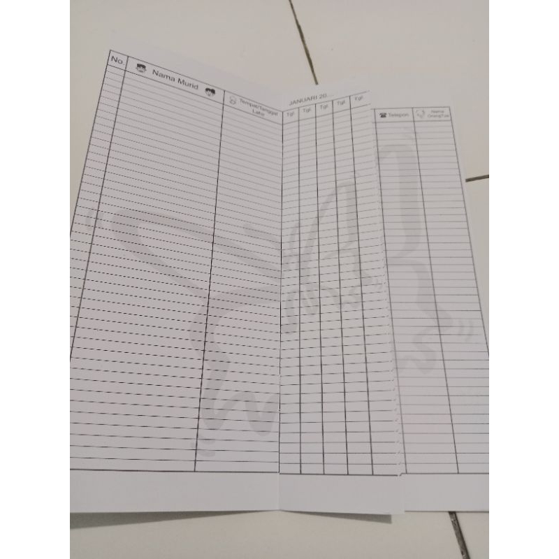 Buku Absensi Sekolah Minggu