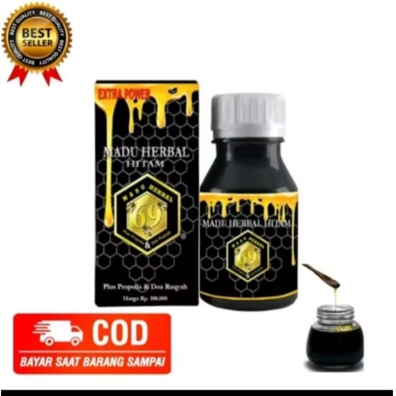 

Madu herbal hitam pahit 69 extra power propolis 350gram - berkhasiat dapat mengobati asma alergi amandel