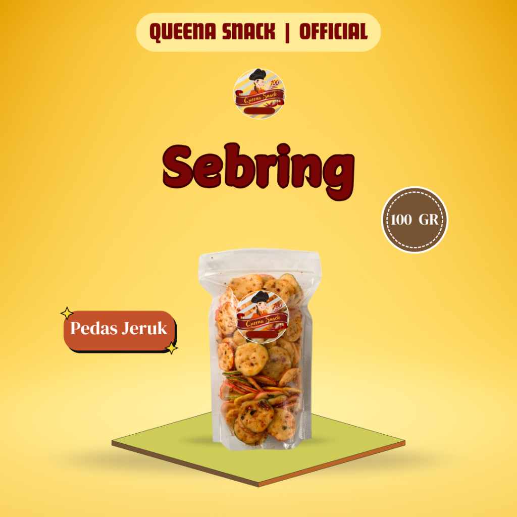 

QUEENA SEBRING Pedas Jeruk 100 GR - Makanan Ringan Pedas