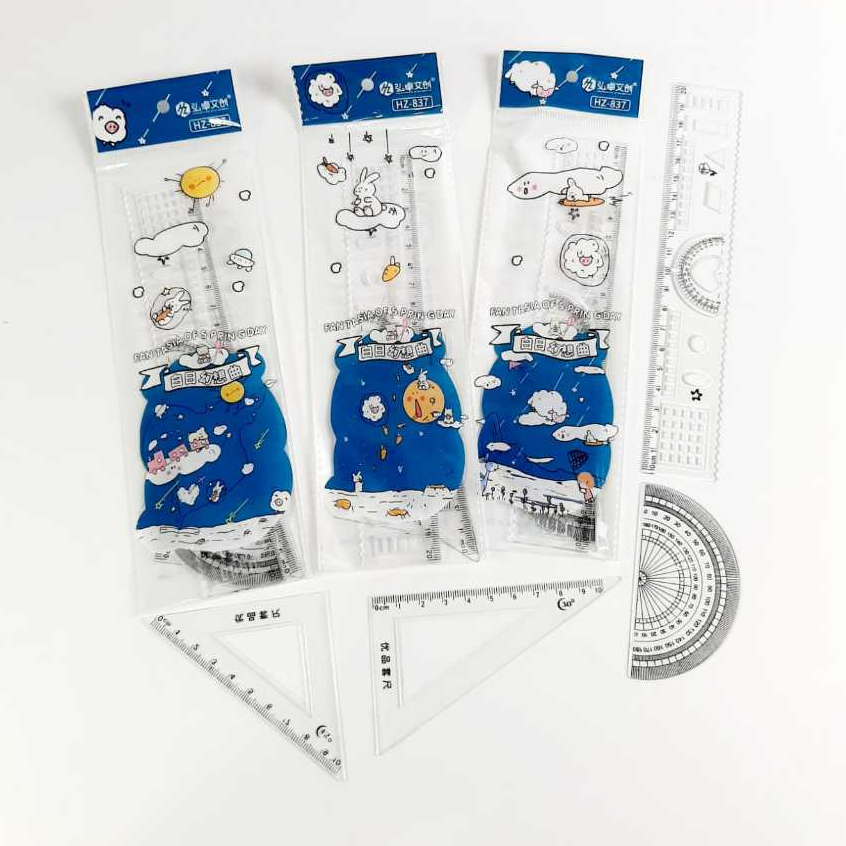 

HARGA GROSIR ( 1SET/4PCS ) PENGGARIS TRANSPARAN SET 20CM