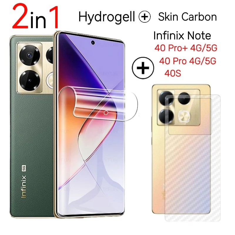 Hydrogel Infinix Note 40 Pro Plus - 40 Pro 4G/5G - Note 40S PAKET 2IN1 Hydrogel Garskin Carbon Anti 