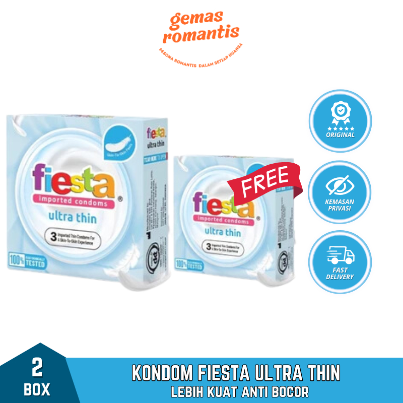 Kondom Fiesta Ultra Thin Isi 3 BELI 1 GRATIS 1 Alat Kontrasepsi - Privasi Terjamin Aman - Pasutri