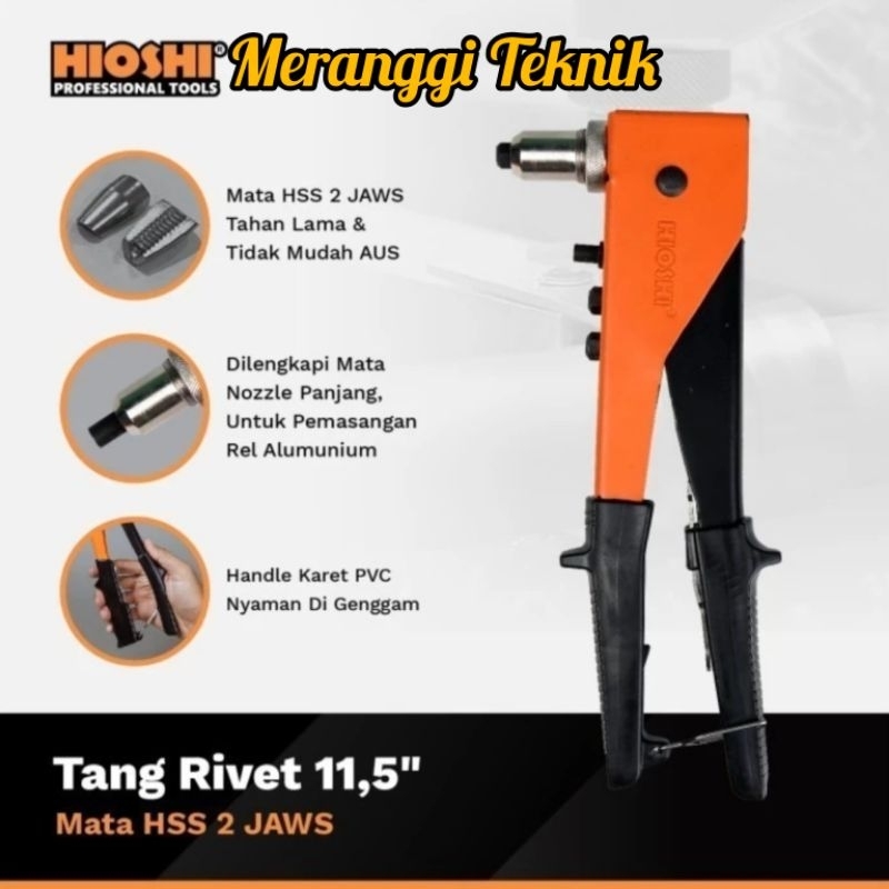 id3801 Tang rivet Hioshi 11.5" 11" 11.5 inchi kepala swing hand riveter