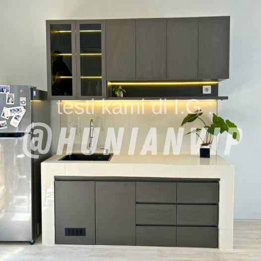 Rak dapur ful aluminium / kitchen set surabaya terpasang