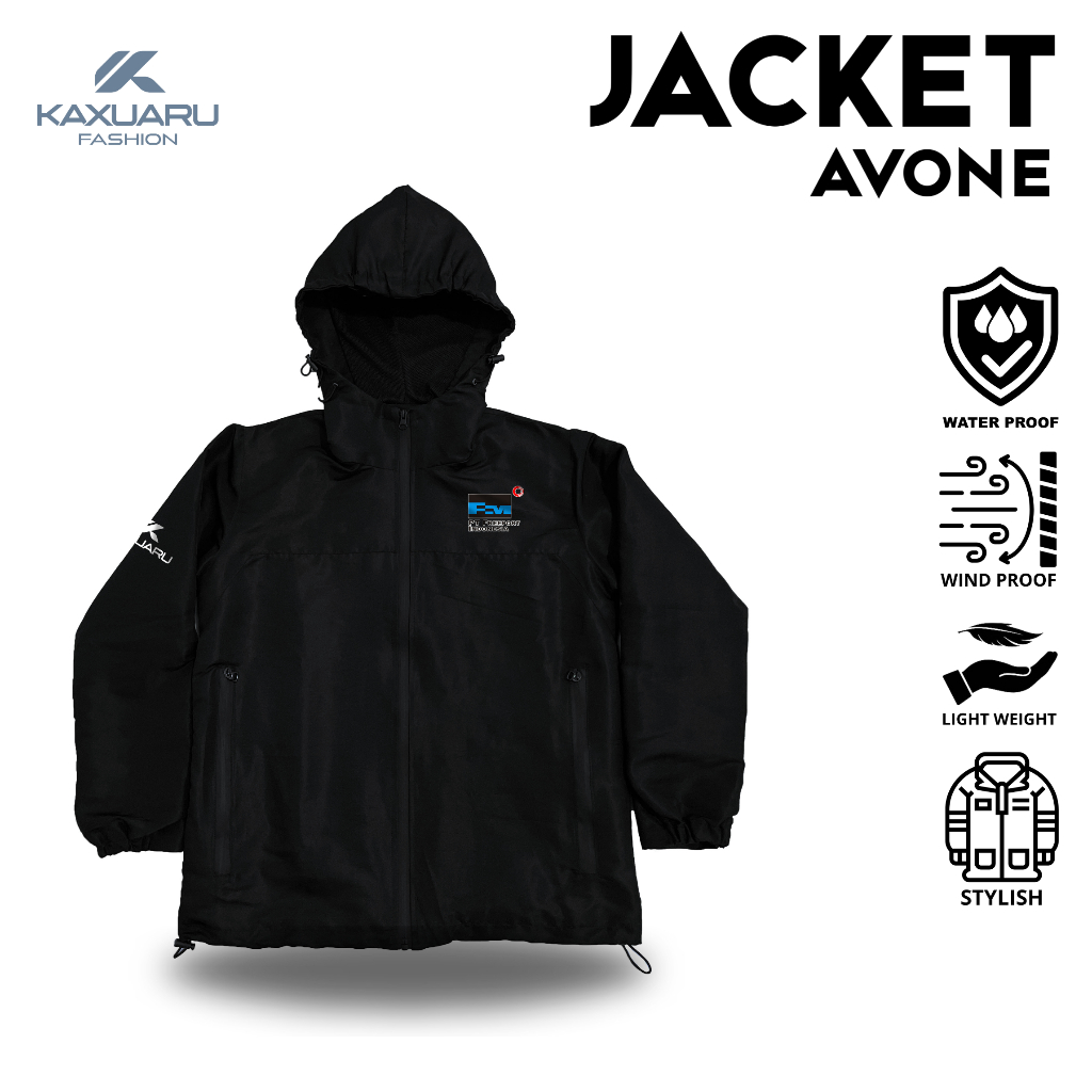 Kaxuaru - Jaket Taslan JN Premium logo PT FREEPORT INDONESIA - Jacket Avone Windbreakers Waterproof