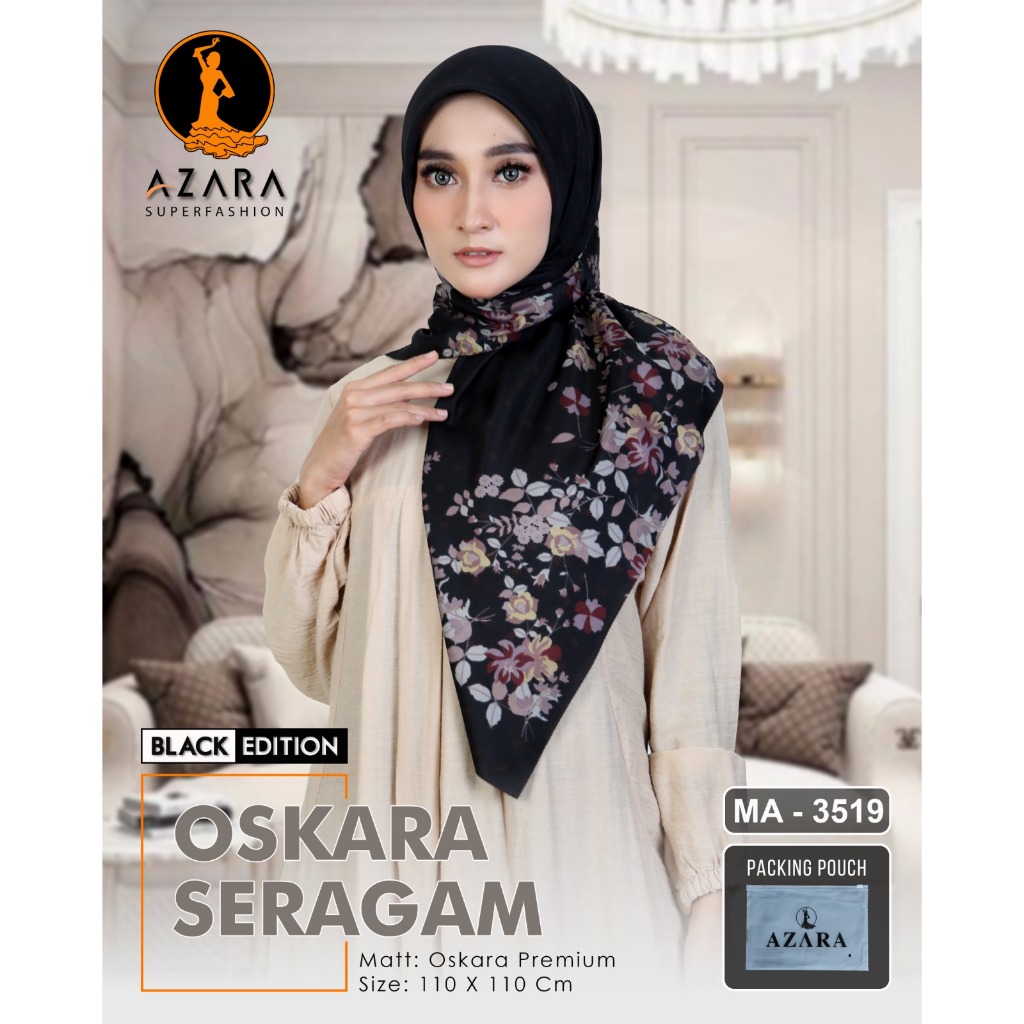 Oskara hitam voal free pouch bisa seragam motif 6