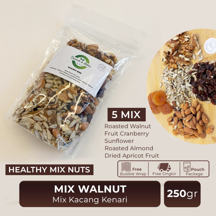 

Mix Walnut / Mix Kacang Kenari TRAIL MIX 250 Gram