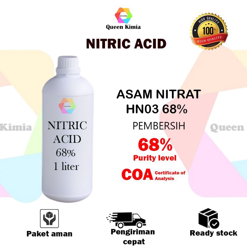 Nitric Acid 1 liter / Asam Nitrat / Belgia 68% / HNO3 / Nitric Murah