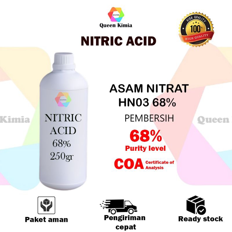 Nitric Acid 250gram / Asam Nitrat / Belgia 68% / HNO3 / Nitric Murah