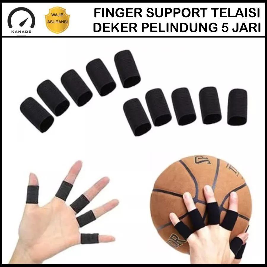 Finger Support Telaisi Deker Pelindung 5 Jari Tangan Engkel Band Basket volly ball protector