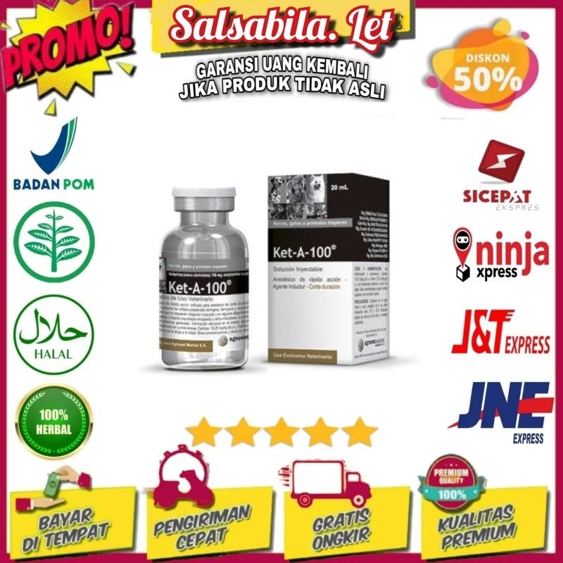 Ketamine Ket-A-100 Obat Hewan Peliharaan 50ml Asli
