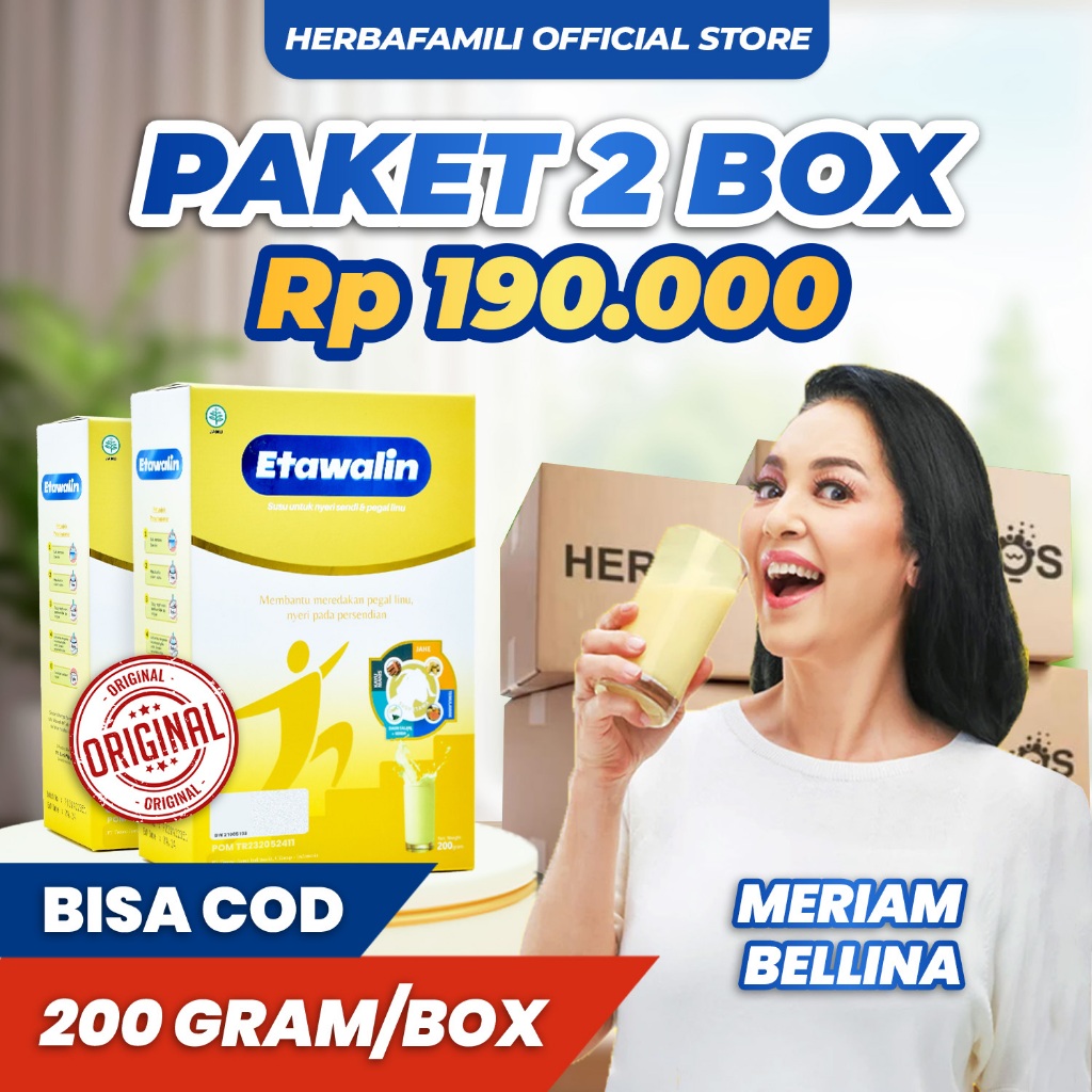 

2 BOX ETAWALIN ORIGINAL 100% 2 BOX | Susu Kambing Etawa Official Store Produk Ori Ampuh Atasi Nyeri Sendi dan Pegal Linu