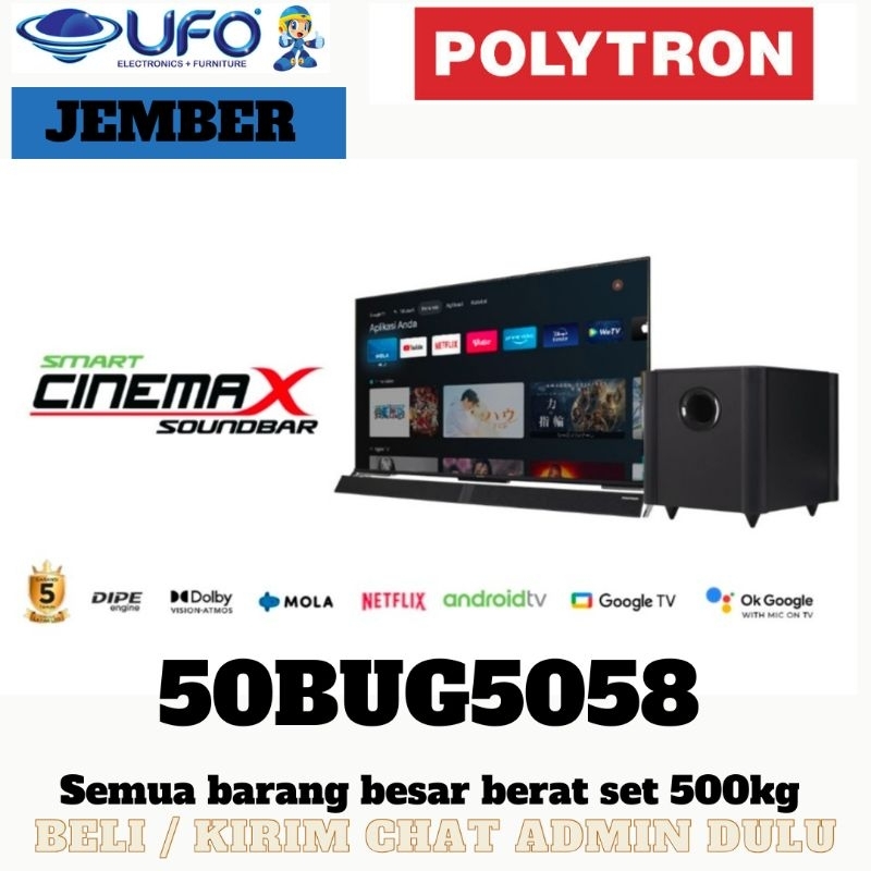 Promo tv POLYTRON 50BUG5058 UHD TV 4K LED TV GOOGLE TV 50 INCH