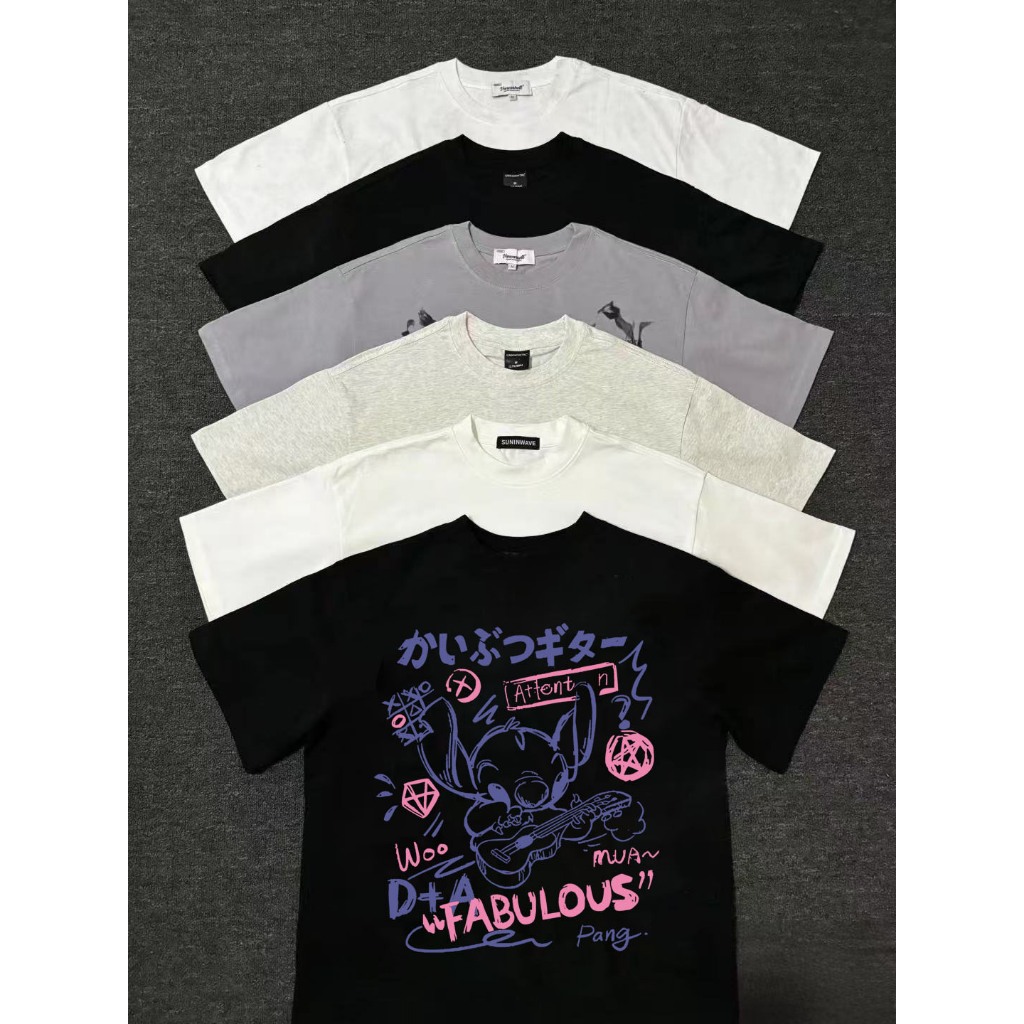 DC Hitam T-shirt Lengan Pendek Baju Kaos Oversize Wanita Baju kaus wanita korea Baju Atasan Wanita T