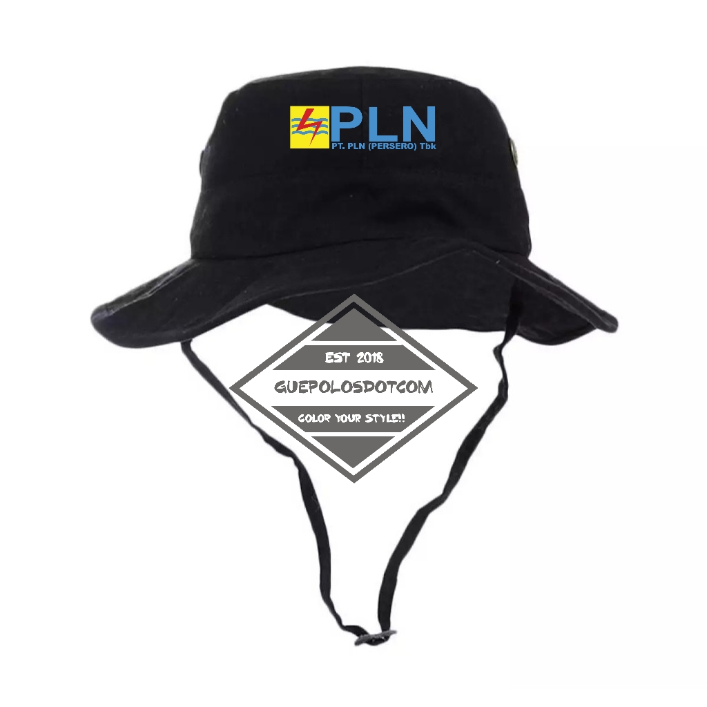 TOPI RIMBA PLN INDONESIA - Topi Rimba Outdoor PREMIUM LOGO PLN INDONESIA - Topi Hiking Unisex  - TOP